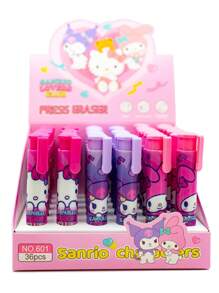 1pc Sanrio Push-Type Eraser, Hello Kitty Eraser, Student Learning Stationery Eraser, Kulomi Cartoon Eraser, Pencil Eraser, Retractable Eraser