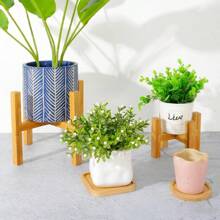Small Durable Wooden Flower Pot Trays, Flower Pot Rack, Strong Freestanding Bonsai Stand, Indoor Display Plant Stand For Garden And Home