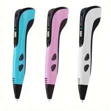 1 caneta de solda 3D, caneta de impressão 3D, caneta multifuncional, caneta de grafite 3D, ferramenta criativa DIY rápida e quente tipo C, adequada para alunos usarem tela LCD, incluindo filamento PLA de 393,7 polegadas, presente de aniversário (cor do fio aleatória, alguns estilos/posições/cores aleatórios) (Observação: sem cabeça de carregamento USB)