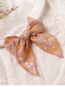 1/4pcs New INS Style Teen Embroidery Bowknot Hairclips, Girls Hair Clips For Back Of Head Or Side, Teen Hair Accessories, Suitable For Daily Use - Multicolor - View 10