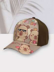 1pc Unisex Middle-Kids' Hippo Print Baseball Cap, Sun Hat - 1PC - View 12