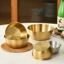 1 Stück SUS304 Edelstahl goldene Schüssel mit Griff, vielseitiges Design für Zuhause/Restaurant/Hotel/Grillen/Dessert/Bonbons/Obst/Snacks/Partys, Pastanudelschüssel, Müslischüssel, Ramensuppen-Schüssel, Küchengeschirr, Partyzubehör, Weihnachts-/Valentinstags-/Neujahrsgeschenk, Schulmaterial