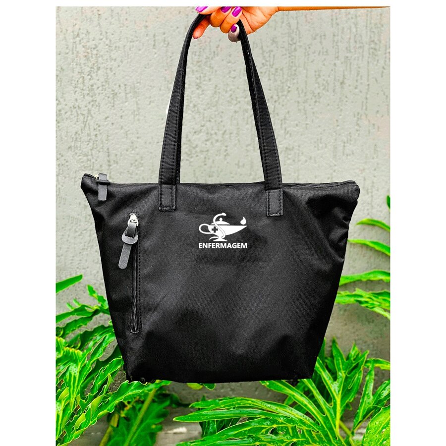 Nylon NURSING Shopper Bag Shoulder Clean Sports Gym Bags Gym Men Women Vertical Zipper Front Resistant - 黑色 - 查看 1