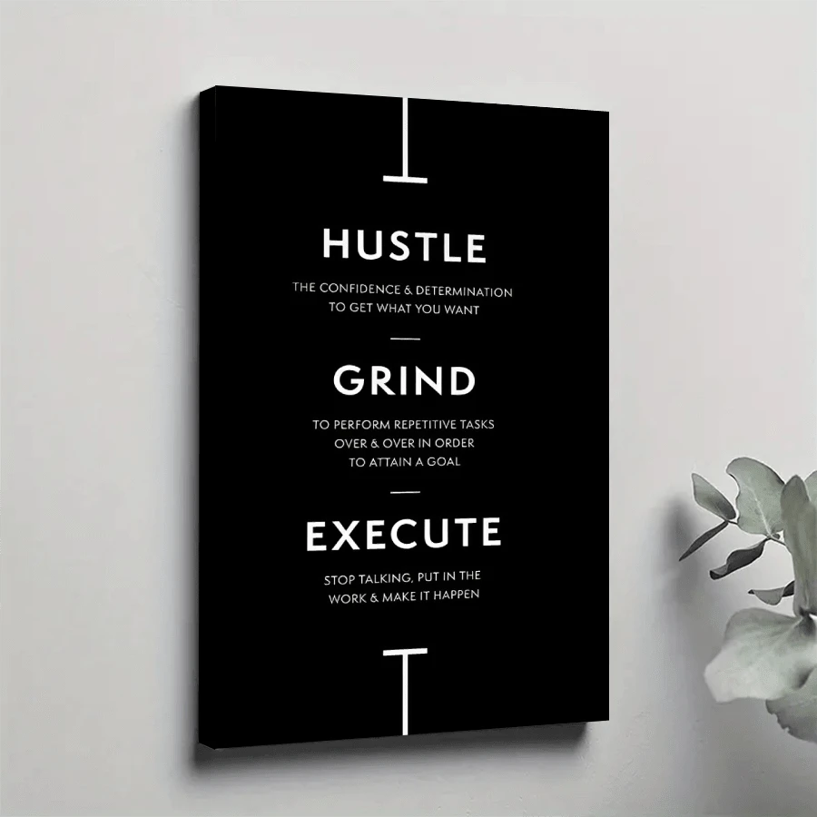 1 Pc Motivational Framed Canvas Wall Decor Poster Home Office Studio Believe Inspirational Art Print Living Room Art - 彩色 - 查看 1