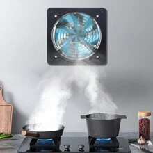 Rainaut 125W 12" (300mm) Air Extractor Fan Ventilation Exhaust Fan , 12 Industrial Ventilation Extractor Wall Mounted Air Blower Fan Exhaust Kitchen2800r/Min 110V, 35*35*17cm/13.77*13.77*6.69in - 黑色 - 查看 5
