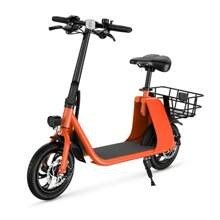 WIND HORSE Electric Scooter With Seat For Adults, 12.5" Electric Scooter Adults 15.5 MPH 20 Miles Range 680W Peak Motor, Dual Disc Brake, Wider Deck, Adjustable Seat, E Scooter With Basket For Commuter Red