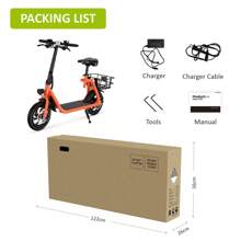 WIND HORSE Electric Scooter With Seat For Adults, 12.5" Electric Scooter Adults 15.5 MPH 20 Miles Range 680W Peak Motor, Dual Disc Brake, Wider Deck, Adjustable Seat, E Scooter With Basket For Commuter Red