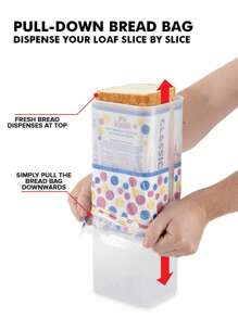 1pc Plastic Bread Box With Airtight Lid, Large Capacity Fresh Bread Storage Container, Suitable For Bread, Sandwiches And Cereals