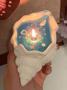 1 件海洋风格贝壳香薰蜡烛，果冻蜡烛，带贝壳和海星装饰（一些装饰配件是随机的），婚礼 - 彩色 - 查看 2