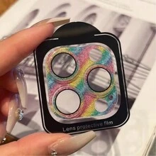 Glitter Rhinestone Camera Lens Screen Protector Compatible With Fashionable Full Coverage Tempered Glass Camera Lens Protector With Scratch Resistant And Glossy Finish, Compatible With IPhone 14-16 Pro Max Integrated Mobile Phone Camera Protective Rim Steel Sheet Transparent Rhinestone Lens Film