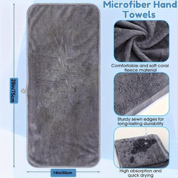 2pcs/5pcs/10pcs Super Soft & Absorbent Hand Towels Set, Large Size, Can Be Used For Hair And Hands