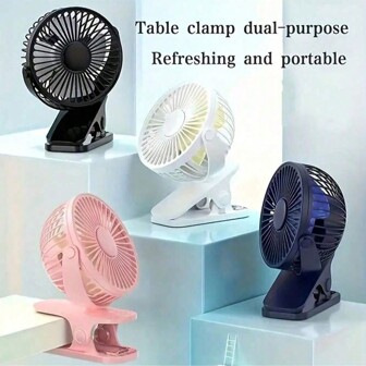 1 Pc USB Plug-In Multi-Functional Clip Fan, Desk Silent Long Lasting Small Fan