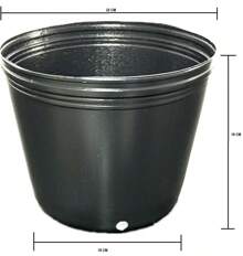 KIT COM 5 UNIDADES VASO PARA MUDAS 5 LITROS  Plantas Flores Hortaliças Jardins Preto Pote Plastico Flexível
