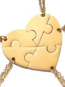 3pcs/4pcs/5pcs/6pcs/7pcs/Set Fashion Gold Plating Stainless Steel Customized Laser Name Letter Puzzled Heart Pendant Necklace For Friend For Family,Gold,Stylish,Colorful,Vintage,Hipster,Simple,Y2k,2000s Fashion,Custom,Personalized,Unique,Ideal Gifts For Him,Ideal Gifts For Her,Her,Boyfriend,Girlfriend,Dad,Mom,Family,Friends,For Anniversaries,For Birthdays,For Graduation,For Prom,For Party,Jewelry Women