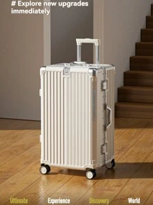 20 Inch Functional Boarding Case, Portable Suitcase With Cup Holder, Luggage With Password Lock,Solid Color Luggage Case Set : Portable Square Handside Handbag & Large Capacity Handside Travel Suitcase With Password