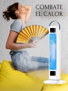 Ventilador de Aire Frío y Caliente Calefactor Ajuste de Clima en tu Hogar con Diseño Elegante y Ergonómico Alto Flujo de Aire Calentador de Interiores Enfriador Eléctrico para Refrescar el Hogar con Rotación de 60° con 2 Velocidades de Abanico - Blanco - Ver 8