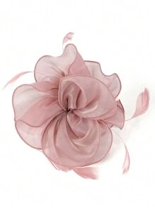 1pc Fascinators Hat Tea Party Headwear Ribbons Feathers On A Headband And A Clip For Girls And Women Halloween