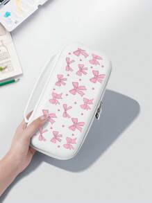 1pc Pink Bow & Heart Pattern Protective Case, Compatible With New Switch2 (2025)/Switch NS/Switch OLED/Lite, Compatible With Switch/Switch 2 Game Console Accessories, Full Set Including Storage Case, Card Slot Base, Best Gift Compatible With Switch Players