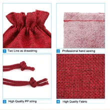 20 件，6 种尺寸，20 种颜色，黄麻粗麻布礼品袋，可重复使用的储物袋珠宝袋化妆包带拉绳，适用于珠宝、化妆品、工艺品、派对、婚礼、圣诞节、亚麻包装袋、圣诞节情人节 - 彩色 - 查看 11