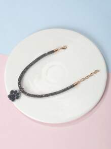 Mặt dây chuyền hình dấu chân đính kim cương thời trang và tinh tế, phù hợp cho cả mèo và chó đeo, cũng thích hợp cho thú cưng ở nhà hoặc khi ra ngoài. - màu đen - Xem 6