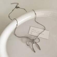 1 件 Y2k 甜美镂空蝴蝶结项链，女士/女孩独特的锁骨链配饰情人节