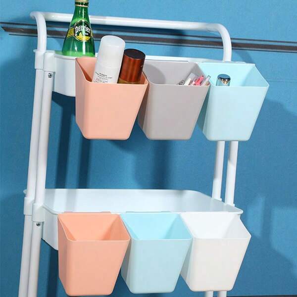 Cestino/organizzatore da appendere lateralmente per carrello piccolo, scatola di stoccaggio piccola da bagno, può essere appeso alla scatola di stoccaggio del comodino del dormitorio