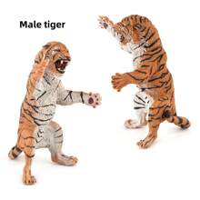 Realistic Wild Forest Animal Mother Tiger With Cub Model Toy Gift, Collectible Decoration - Multicolor - View 5