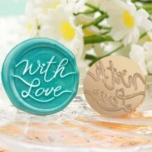 CYFUN DESIGN 1 PC Happy Birthday/With Love/Thank You Words Pattern Wax Seal Stamp Head NO Handle Detachable Sealing Stamp Stamp Head For Letter Invitation Card Wedding Gift Package Holidays,Back To School,School Supplies