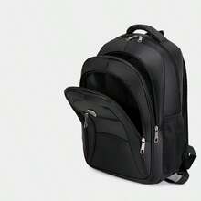 Large Capacity Men's Backpack USB Rechargeable Backpack Business Computer Bag Leisure Backpack High School Student Backpack, Anti-Theft, Lightweight - Black - View 4