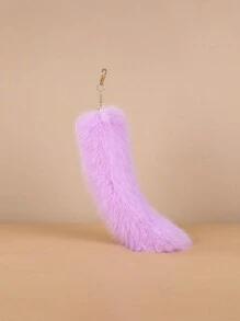 Cute 1pc Fox Tail Design Car Keychain Suitable For Daily Use Gift