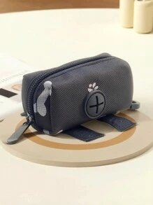Porta sacchetti per deiezioni canine per guinzaglio, dispenser di sacchetti per rifiuti dei cani in tessuto morbido, porta sacchetti igienici per cuccioli, piccola borsa con cerniera per cani