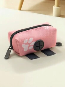 Porta sacchetti per deiezioni canine per guinzaglio, dispenser di sacchetti per rifiuti dei cani in tessuto morbido, porta sacchetti igienici per cuccioli, piccola borsa con cerniera per cani
