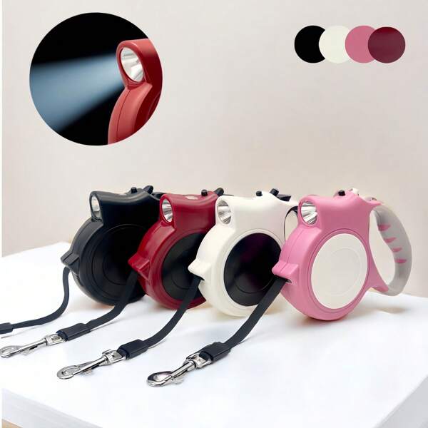5M LED Retractable Dog Leash – Lighted Pet Walking Lead, Adjustable Rope For Small And Medium Dogs, 16FT Illuminated Outdoor Running Leash