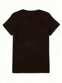 100% Cotton T-Shirt Women's Fashion Letter Print Short Sleeve T-Shirt Casual T-Shirt Round Neck Top