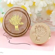 CYFUN DESIGN 1 Con dấu sáp họa tiết Cảm ơn/Chúc mừng sinh nhật/Hoa/Động vật/Cây cối KHÔNG CÓ Tay cầm bằng gỗ, DIY dùng để làm sổ lưu niệm, Con dấu sáp bằng đồng thau dùng để trang trí phong bì thiệp mời đám cưới và gói quà tặng - Vàng - Xem 42