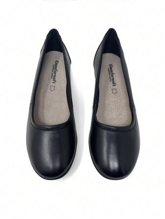 Lässige, vielseitige, flache Halbschuhe aus echtem Leder, Vollnarbenleder