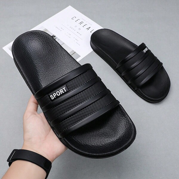 Men's Casual Slippers, Simple And Fashionable Men's Sandals, Home Slippers, Beach Sandals, Indoor Slippers, Bathroom Sandals, Comfortable, Thick Sole, Easy To Clean