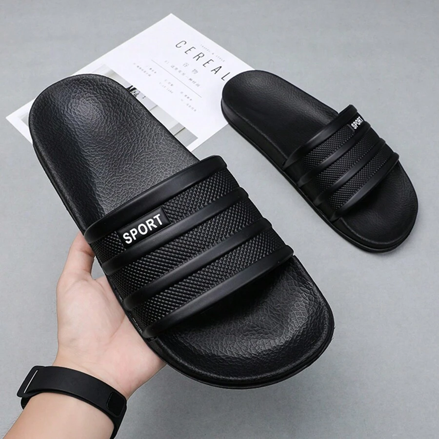 Men's Casual Slippers, Simple And Fashionable Men's Sandals, Home Slippers, Beach Sandals, Indoor Slippers, Bathroom Sandals, Comfortable, Thick Sole, Easy To Clean