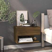 VidaXL Wall Bedside Table Brown Oak Look