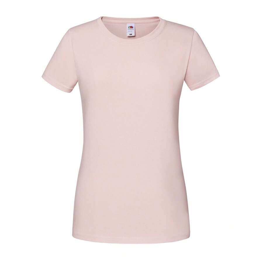 Fruit of the Loom Womens/Ladies Iconic 195 Premium Ringspun Cotton TShirt (Powder Rose) - 195gsm 100% Combed Ringspun Cotton - 粉色 - 查看 1