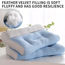 NetHong Cervical Memory Foam-Pillow For Neck Shoulder Pain ReliefErgonomic Orthopedic UK - Blue - View 2