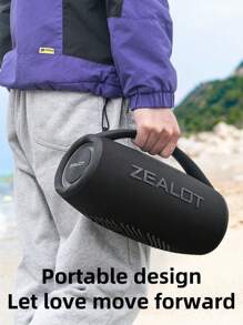 ZEALOT S97 Portable 80W Wireless Speaker With 4 Subwoofers, Surge Bass 3D Surround Sound, 16000mAh Long Battery Life, Supports Mobile Phones/Tablets/TVs. Compatible With SD Card/USB/AUX/Supports Serial Connection, Two Serial Units Can Double The Sound, Suitable For/Car/Outdoor/Camping/Party - 黑色 - 查看 11