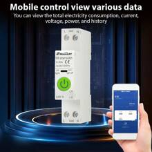 Graffiti WiFi Smart Switch, Energy Monitoring & Leakage Protection, Overvoltage And Undervoltage Protection, Remote Control Via Mobile (With Leakage Protection) - White