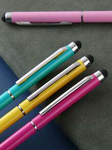 Customized Text/Logo Stainless Steel Pen, Metal Capacitive Stylus, Round Ball Pen For Advertising, Touch Screen Pen For Tablet Back To School,Office Decor - 13.5*0.75cm - View 4