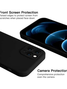 3 Stücke Apple Telefon Schutzkit, inklusive 2 Stücke Anti-Späh und kratzfeste gehärtete Glas Bildschirmschutzfolien und 1 Stücke schwarze stoßfeste TPU Handyhülle. Matte Oberfläche, Rundum-Schutz, einfache Montage, Anti-Späh, blasenfrei, kratzfest, splitterfest, gehärtetes Glas Bildschirmschutz, geeignet für Geburtstage/Weihnachten/Familie/Freunde/Freund und Freundin, unisex