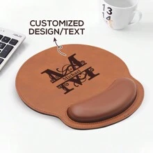 Custom Leather Mouse Pad With Wrist Rest - Perfect Gift For Dad Or Boss - Ideal For Him & Her - Personalized Mouse Pad - Great Teacher Gift And Office Supplies - Available In Black, Brown, And Gray - A Stylish And Functional Addition To Any Workspace - Thoughtful Gift For Birthdays, Holidays, Or Special Occasions! Back To School