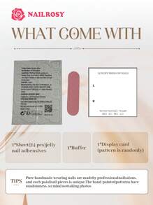 nailrosy 10Pcs Handmade Press On Nails Kit Almond Pink Elegant Minimalist Old Money Japanese Style Modern Korea Style Fresh Design Chic French Style Neutral Classical Creative Glossy Finish Shimmery Fake Nails Kit Fake Nail Kit Birthday Gift Wedding - Pink - View 6