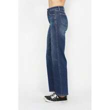 Full Size High Waist Tummy Control Jeans - 黑暗的 - 查看 3