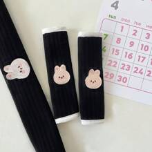 غطاء مقبض عربة الأطفال، بنمط طباعة حيوانات صغيرة، مقاوم للعض، متشرب للعاب - الأسود - مشاهدة 9