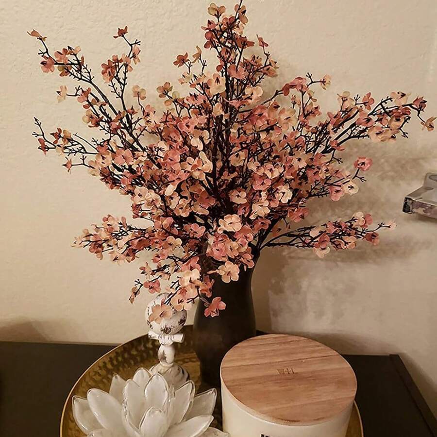 1/3/6支装人造星形花束,适用于婚礼、家居装饰、餐厅、卧室、花瓶、装饰品、户外花园、花篮、情人节礼物、派对、DIY花环、工艺用品、返校季房间装饰、学习用品 - 咖啡棕 - 查看 1